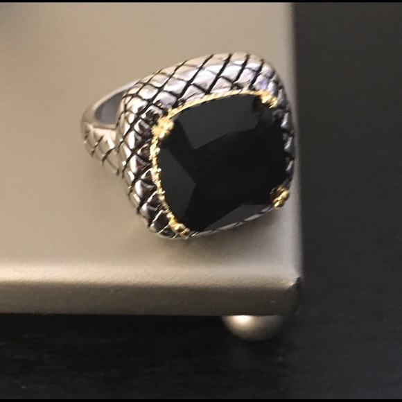 New! Black Onyx Sterling Silver Statement Ring - Picture 3 of 4